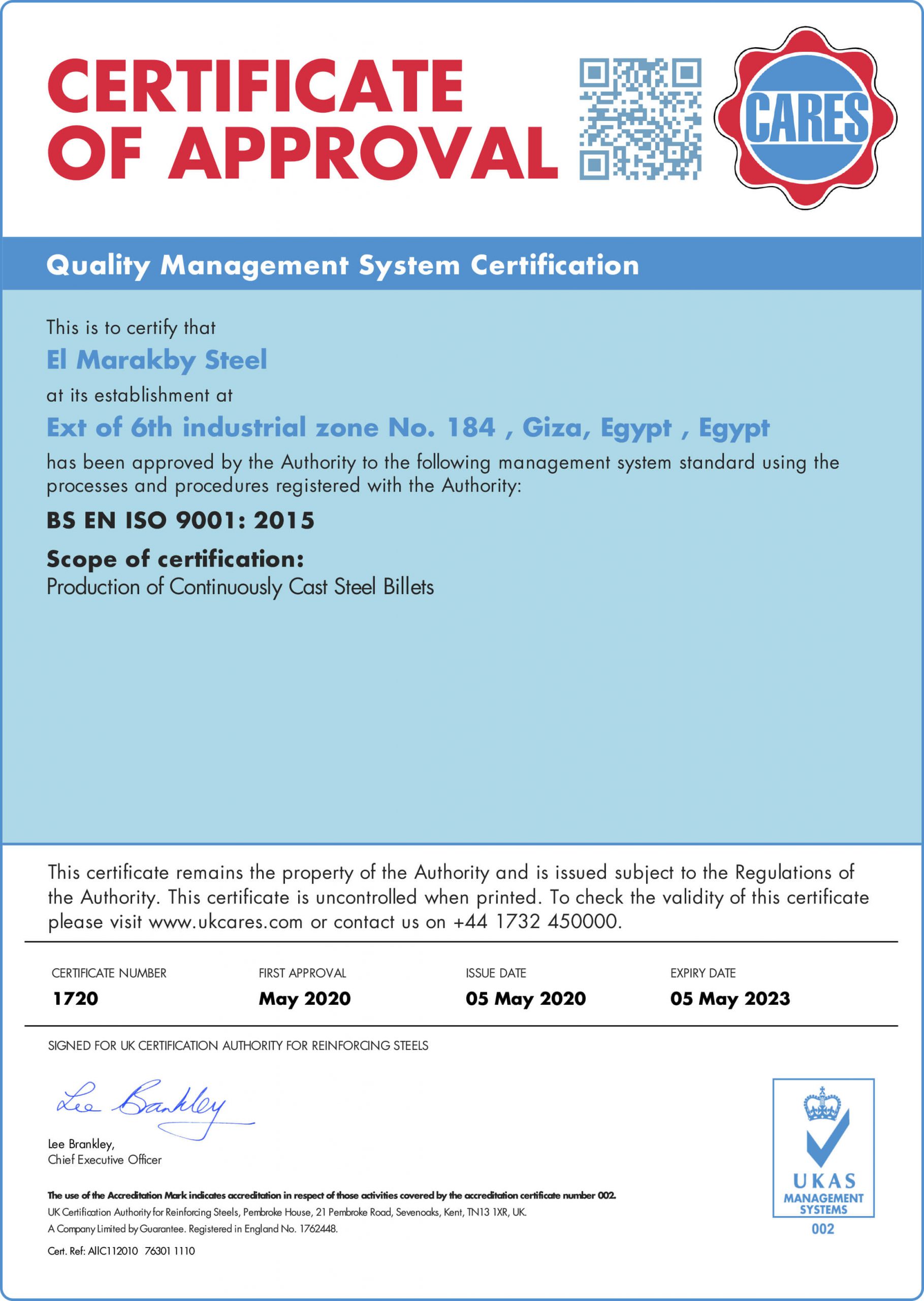 CARES ISO 9001 2015 MKS