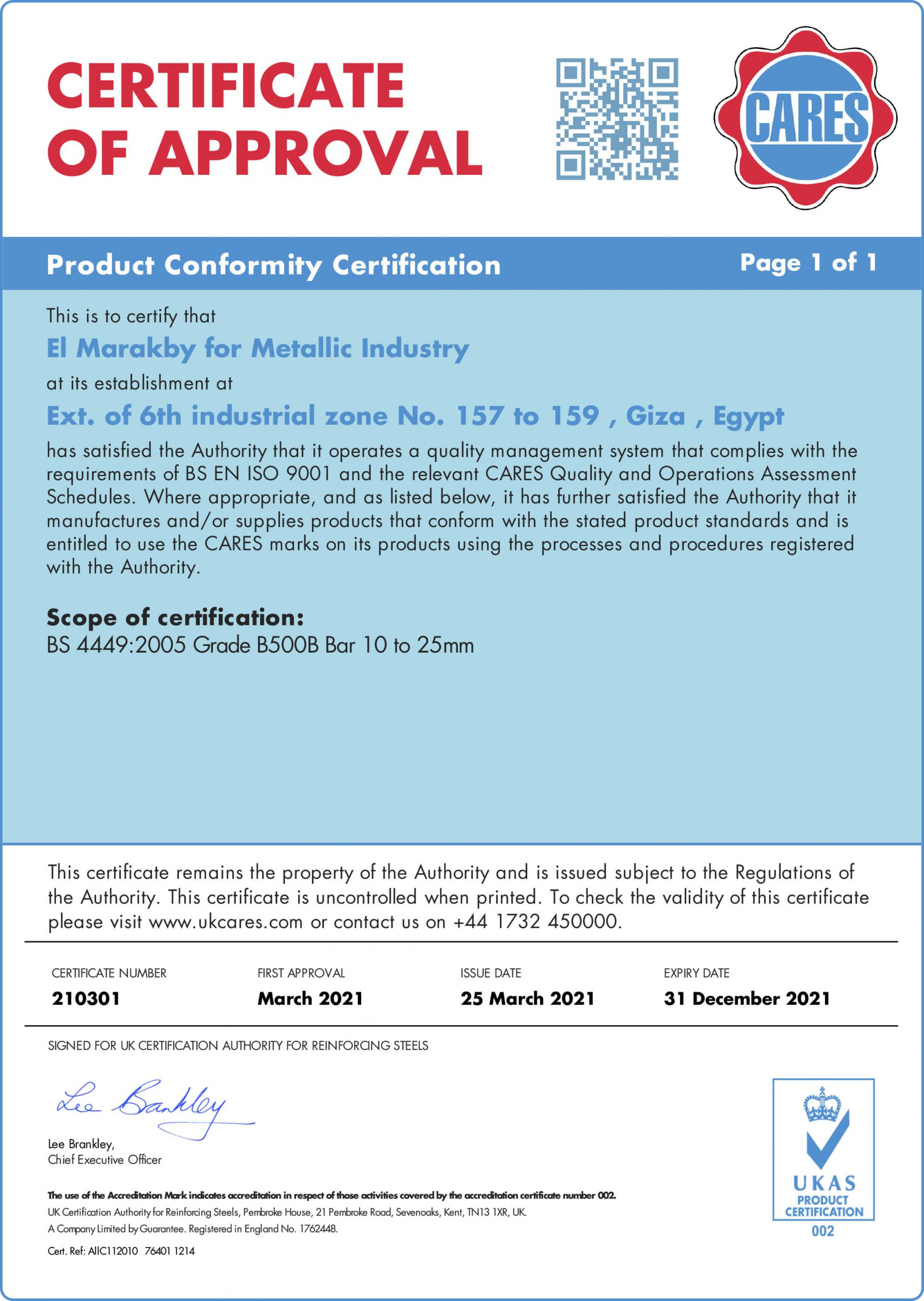 roduct Conformity Certification