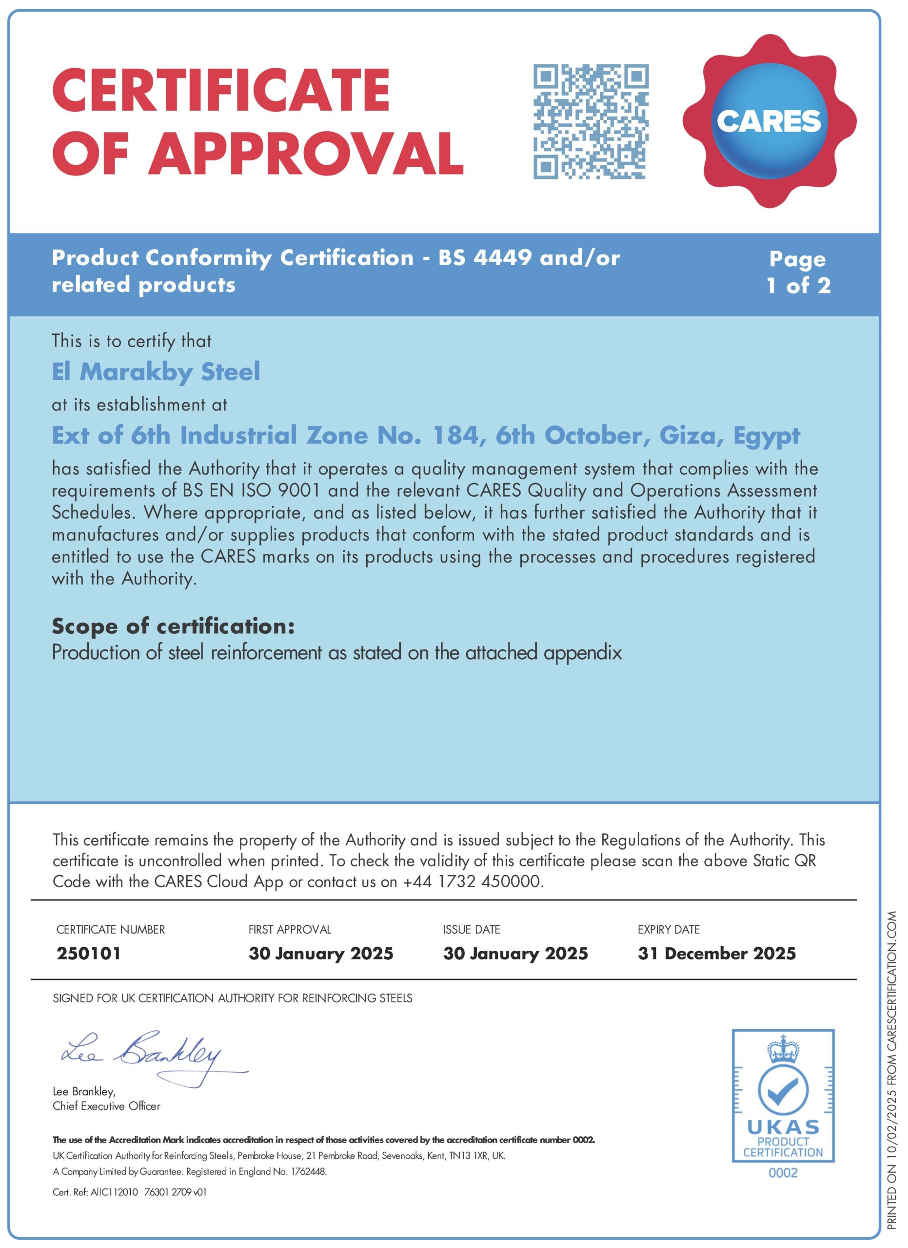 MKS Product_Conformity_CertificationB500B _BS_4449_Page_1 MKS Product_Conformity_CertificationB500B _BS_4449_Page_1